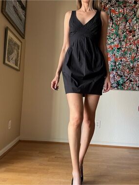 All Saints Black V-Neck Sleeveless Mini Dress